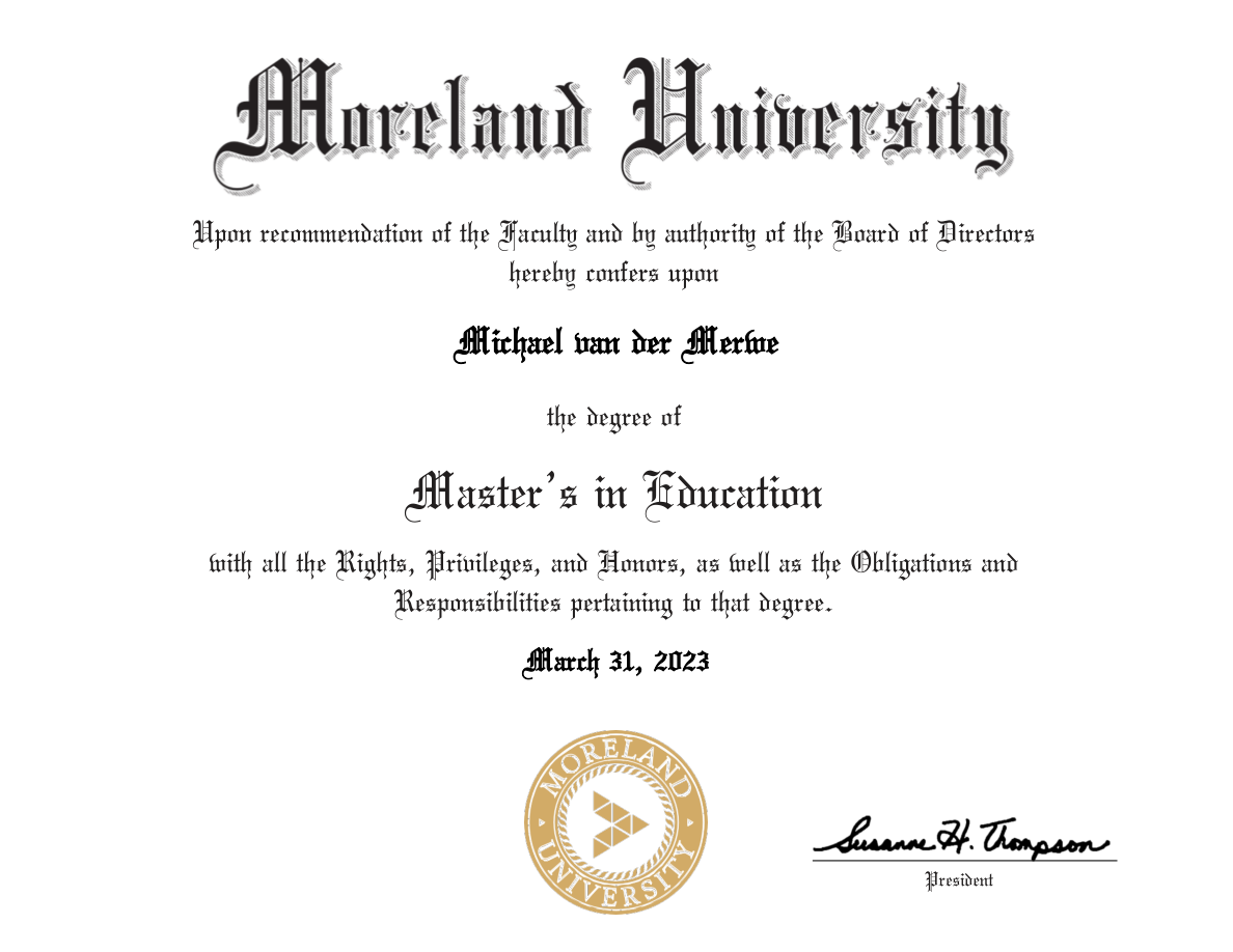 Master's in Education degree